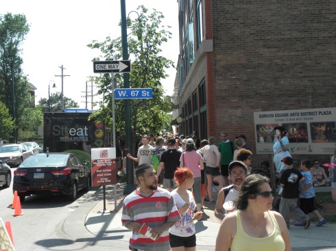 Our corner is near the center of street-festival action along Detroit Ave.